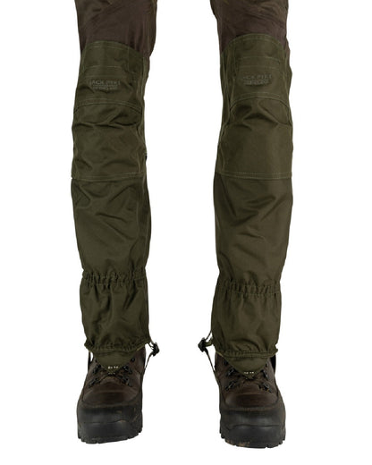 Green coloured Jack Pyke Highline Gaiter on white background #colour_green