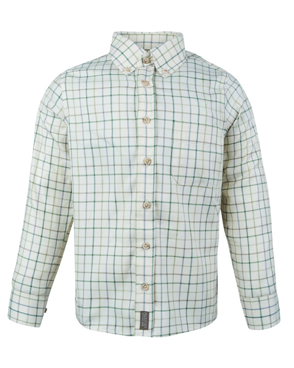 Green coloured Jack Pyke Junior Countryman Shirt on white background #colour_green