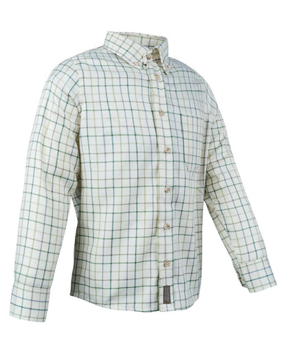 Green coloured Jack Pyke Junior Countryman Shirt on white background #colour_green