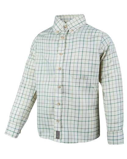 Green coloured Jack Pyke Junior Countryman Shirt on white background #colour_green