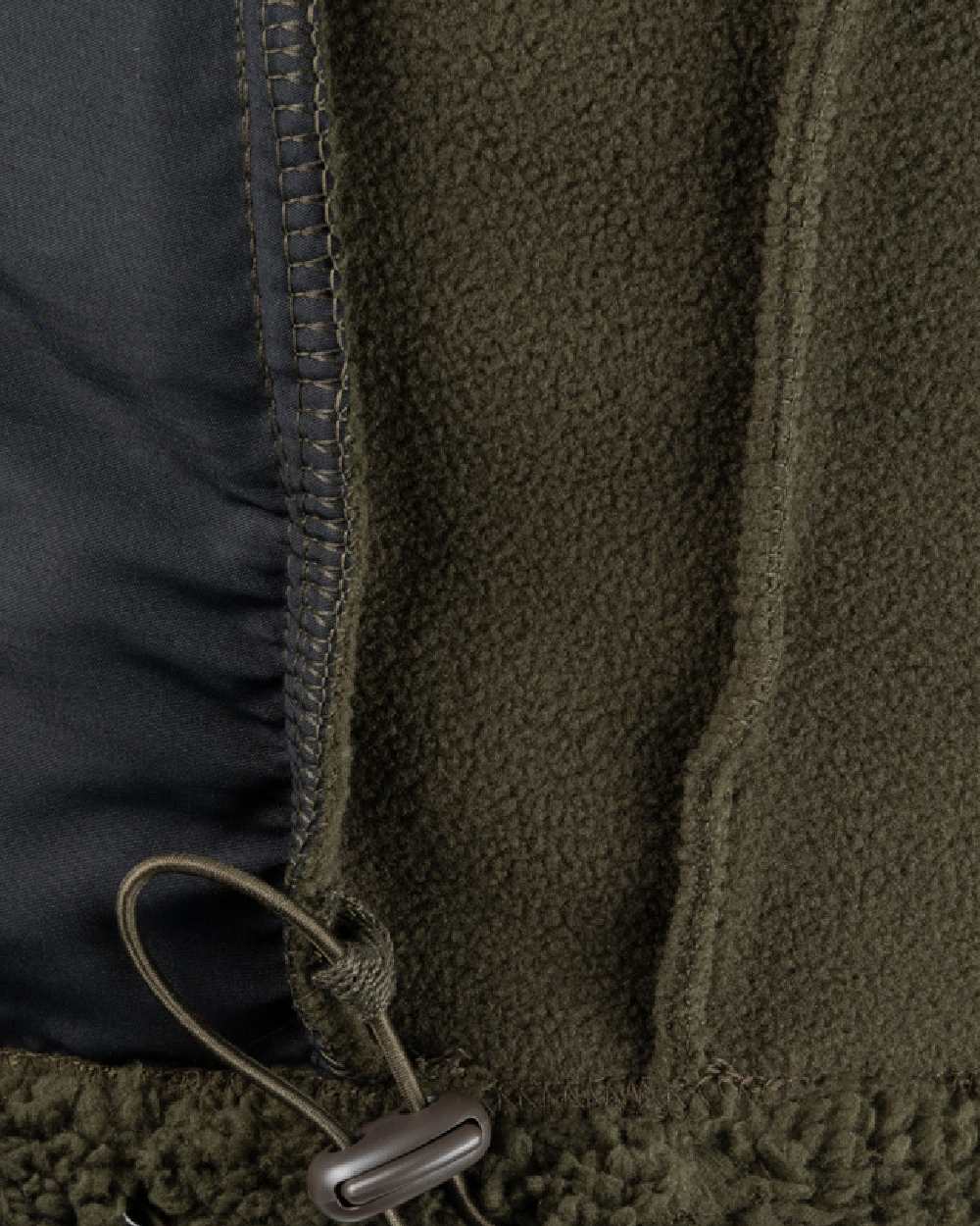 Dark Olive coloured Jack Pyke Junior Sherpa Fleece Gilet on white background #colour_dark-olive