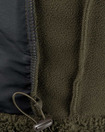 Dark Olive coloured Jack Pyke Junior Sherpa Fleece Gilet on white background #colour_dark-olive