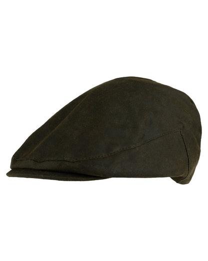Green coloured Jack Pyke Junior Wax Flat Cap on white background #colour_green