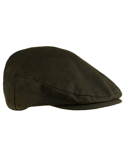 Green coloured Jack Pyke Junior Wax Flat Cap on white background #colour_green