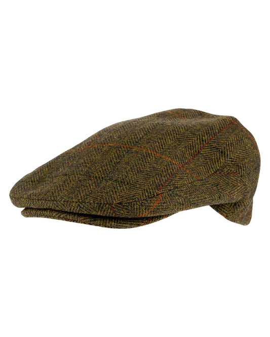 Brown coloured Jack Pyke Junior Wool Blend Flat Cap on white background #colour_brown
