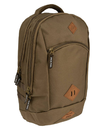 Olive Brown Jack Pyke Kestrel Rucksack on white background #colour_olive-brown