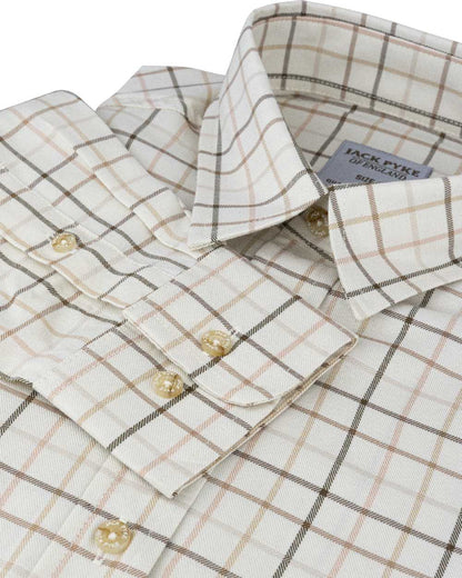 Brown coloured Jack Pyke Ladies Countryman Shirt on white background #colour_brown