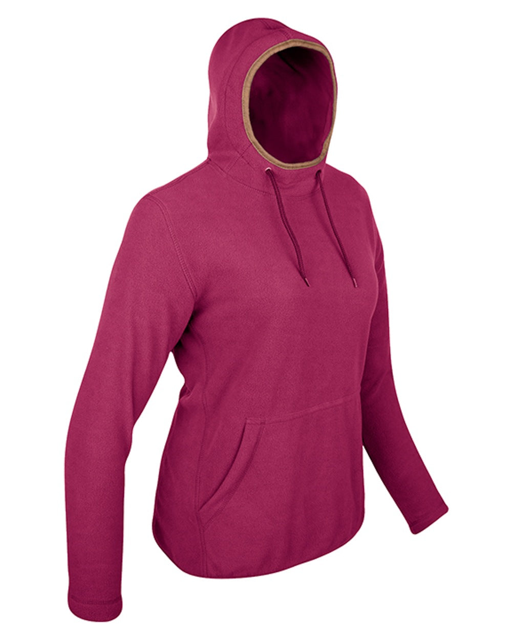 Roselle coloured Jack Pyke Ladies Fleece Hoodie on white background #colour_roselle