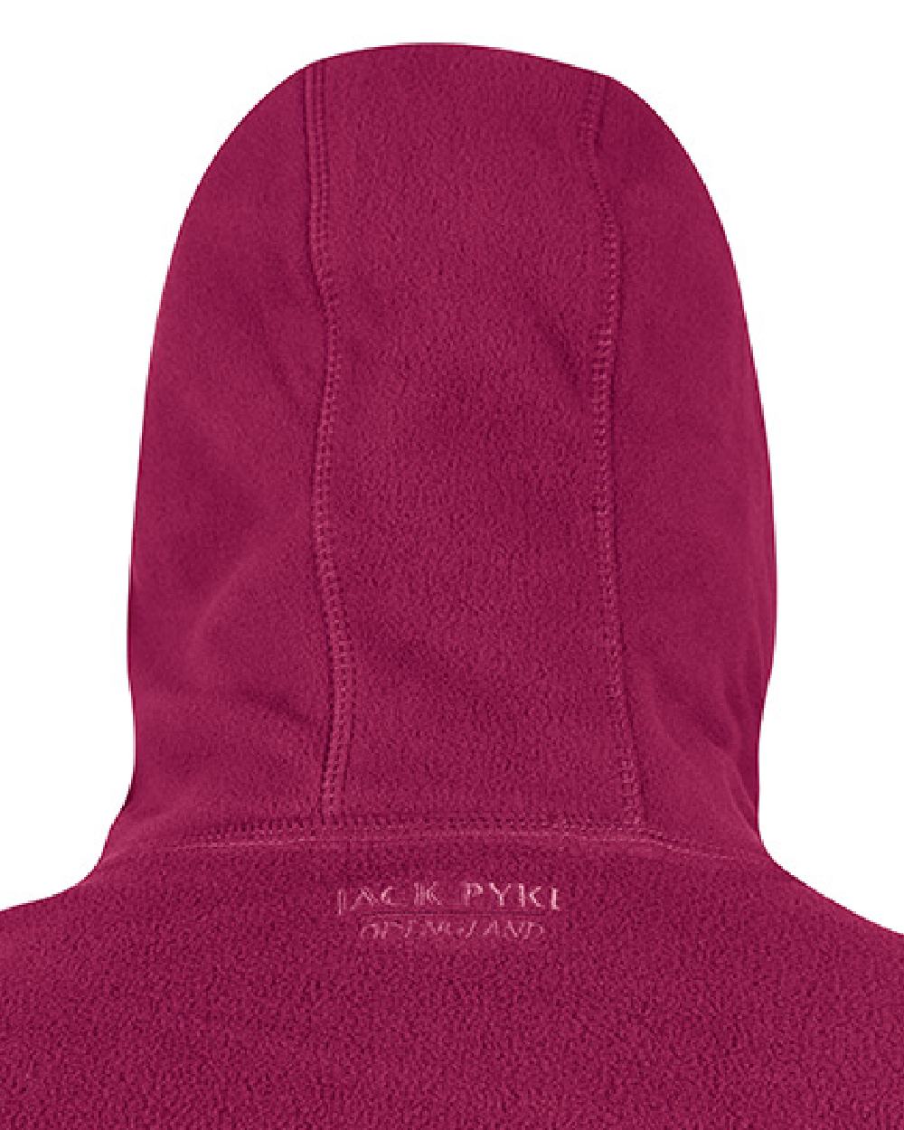 Roselle coloured Jack Pyke Ladies Fleece Hoodie on white background #colour_roselle