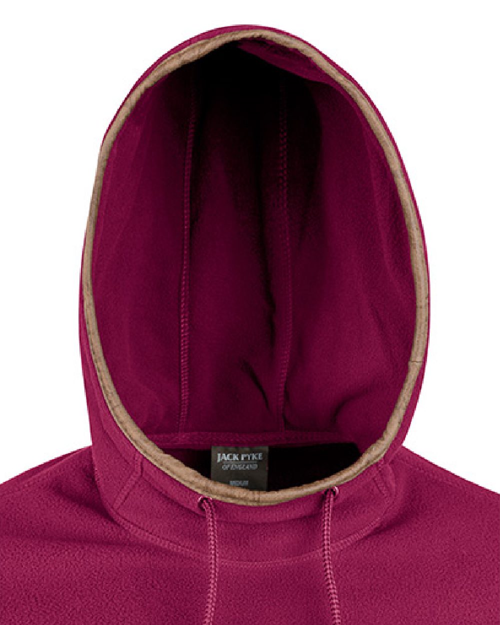 Roselle coloured Jack Pyke Ladies Fleece Hoodie on white background #colour_roselle