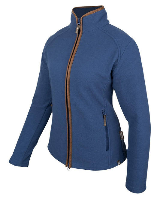 Denim coloured Jack Pyke Ladies Fleece Jacket on white background #colour_denim