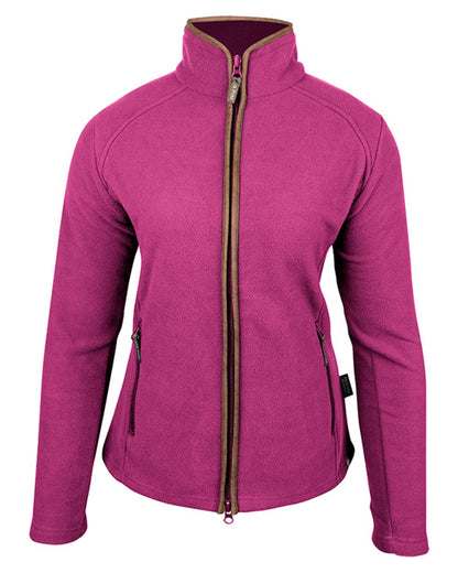 Roselle coloured Jack Pyke Ladies Fleece Jacket on white background #colour_roselle