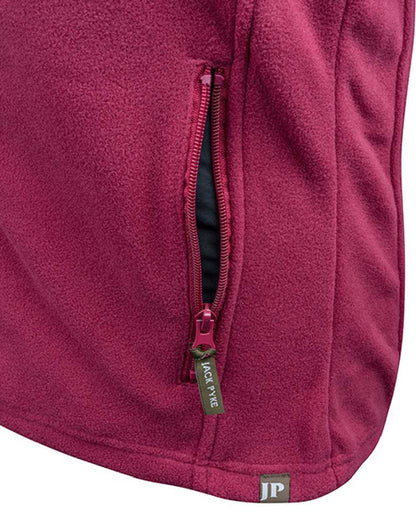 Roselle coloured Jack Pyke Ladies Fleece Jacket on white background #colour_roselle