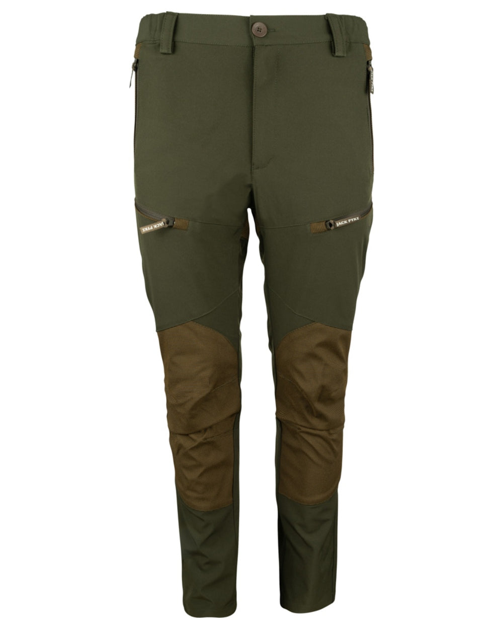 Green coloured Jack Pyke Ladies Technical Trousers on white background #colour_green