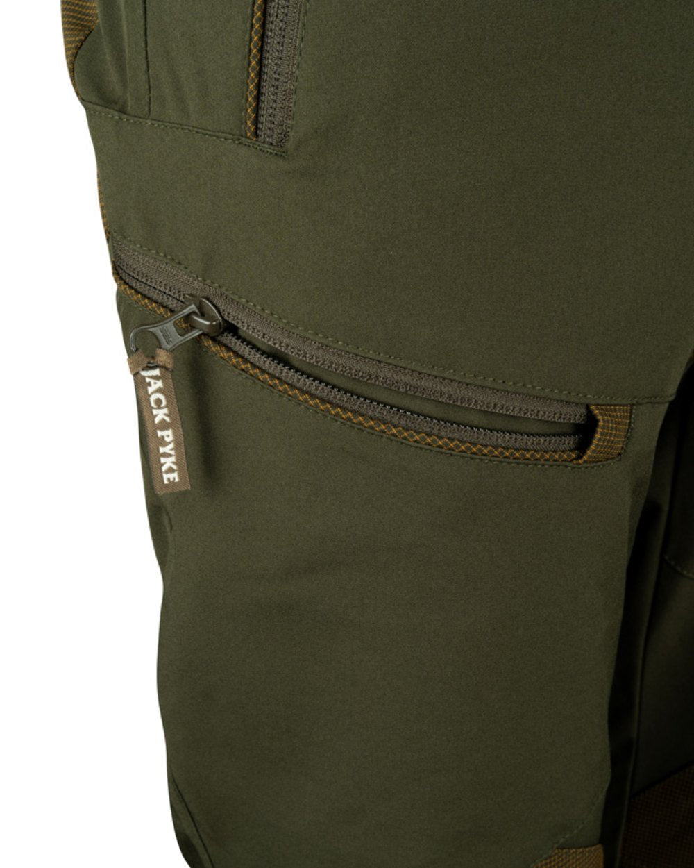 Green coloured Jack Pyke Ladies Technical Trousers on white background #colour_green