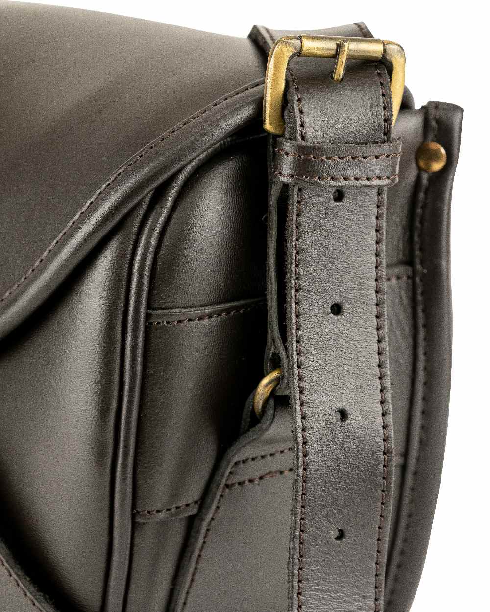 Brown coloured Jack Pyke Leather Cartridge Bag on white background #colour_brown