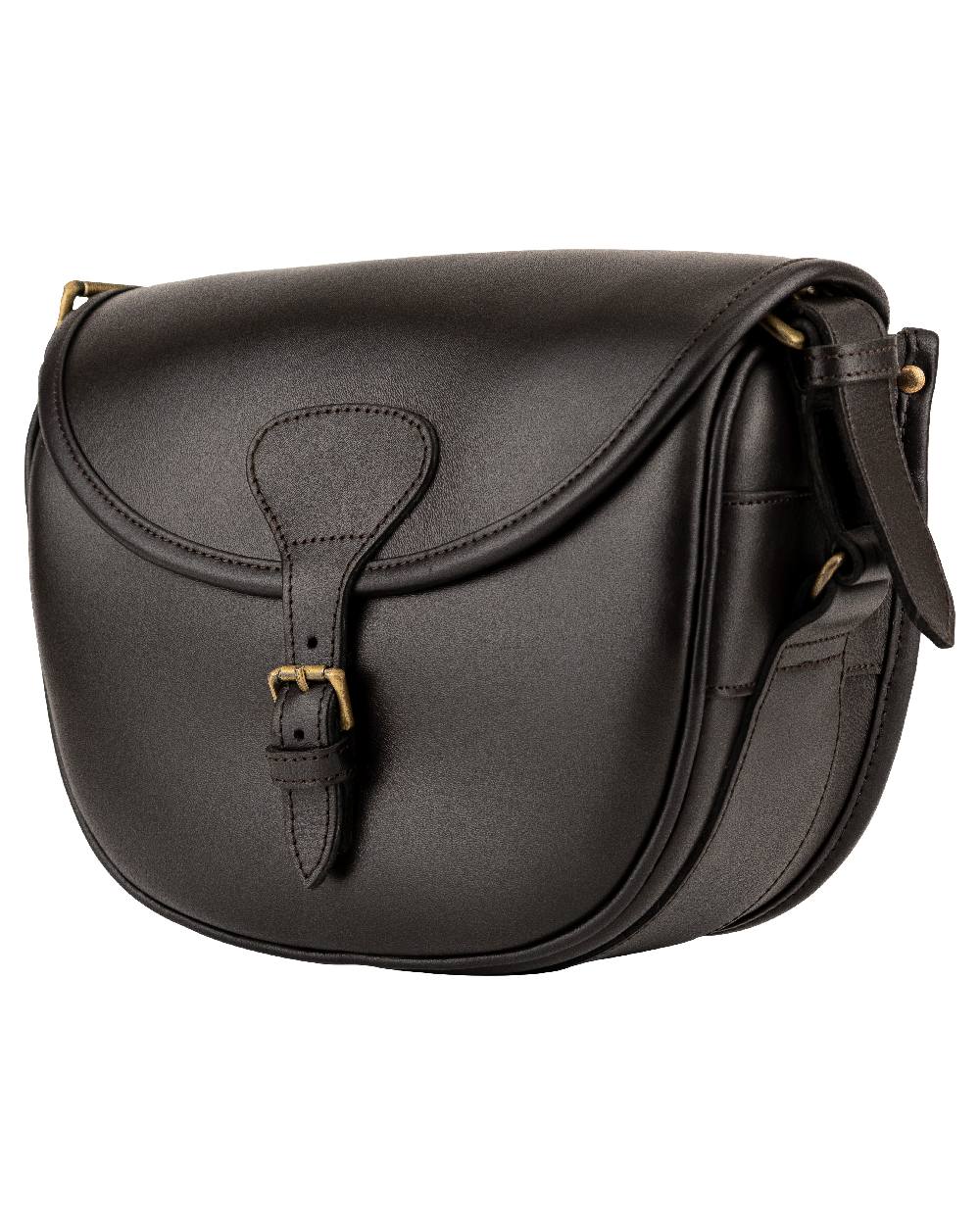 Brown coloured Jack Pyke Leather Cartridge Bag on white background #colour_brown