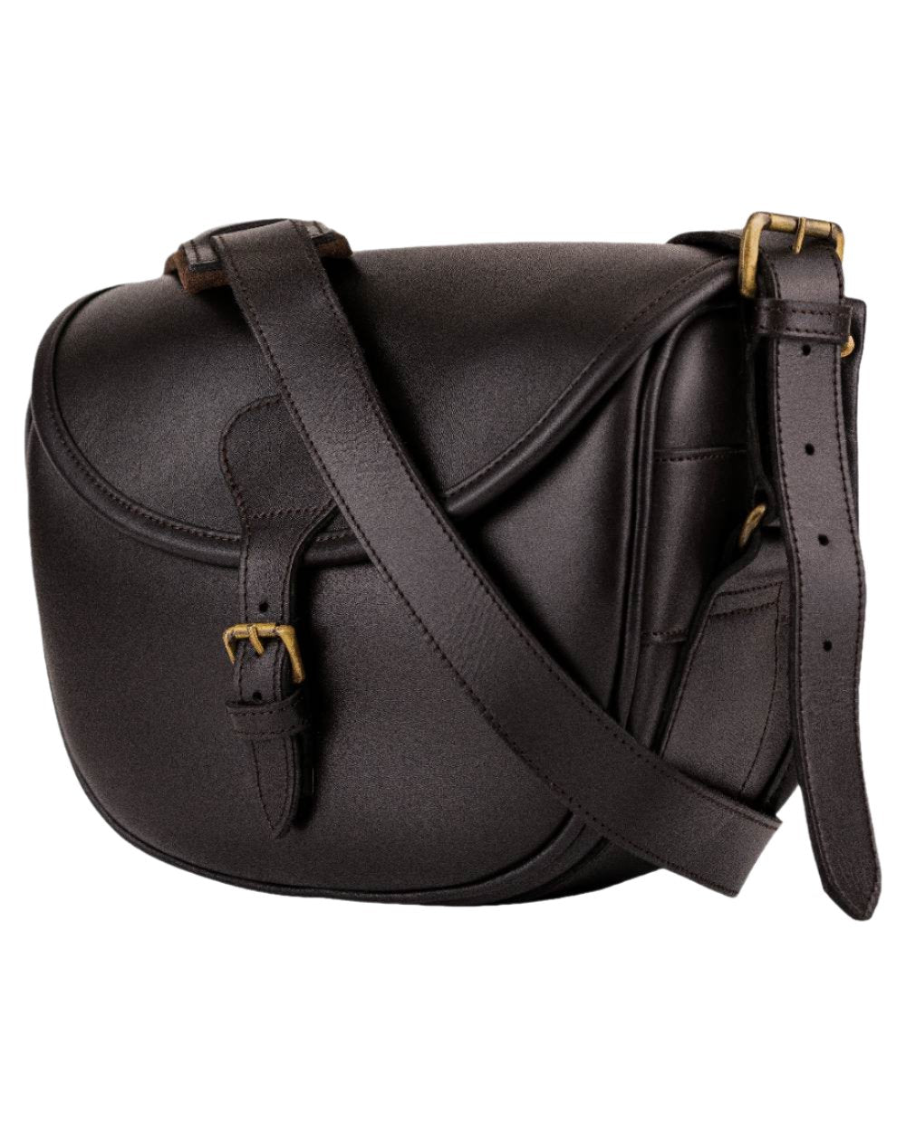 Brown coloured Jack Pyke Leather Cartridge Bag on white background #colour_brown