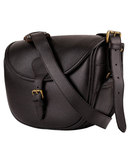 Brown coloured Jack Pyke Leather Cartridge Bag on white background #colour_brown