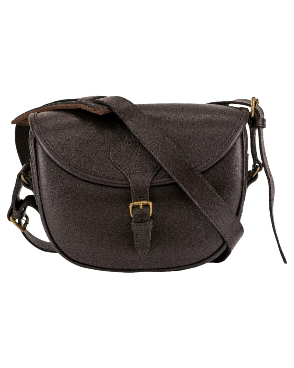 Brown coloured Jack Pyke Leather Cartridge Bag on white background #colour_brown