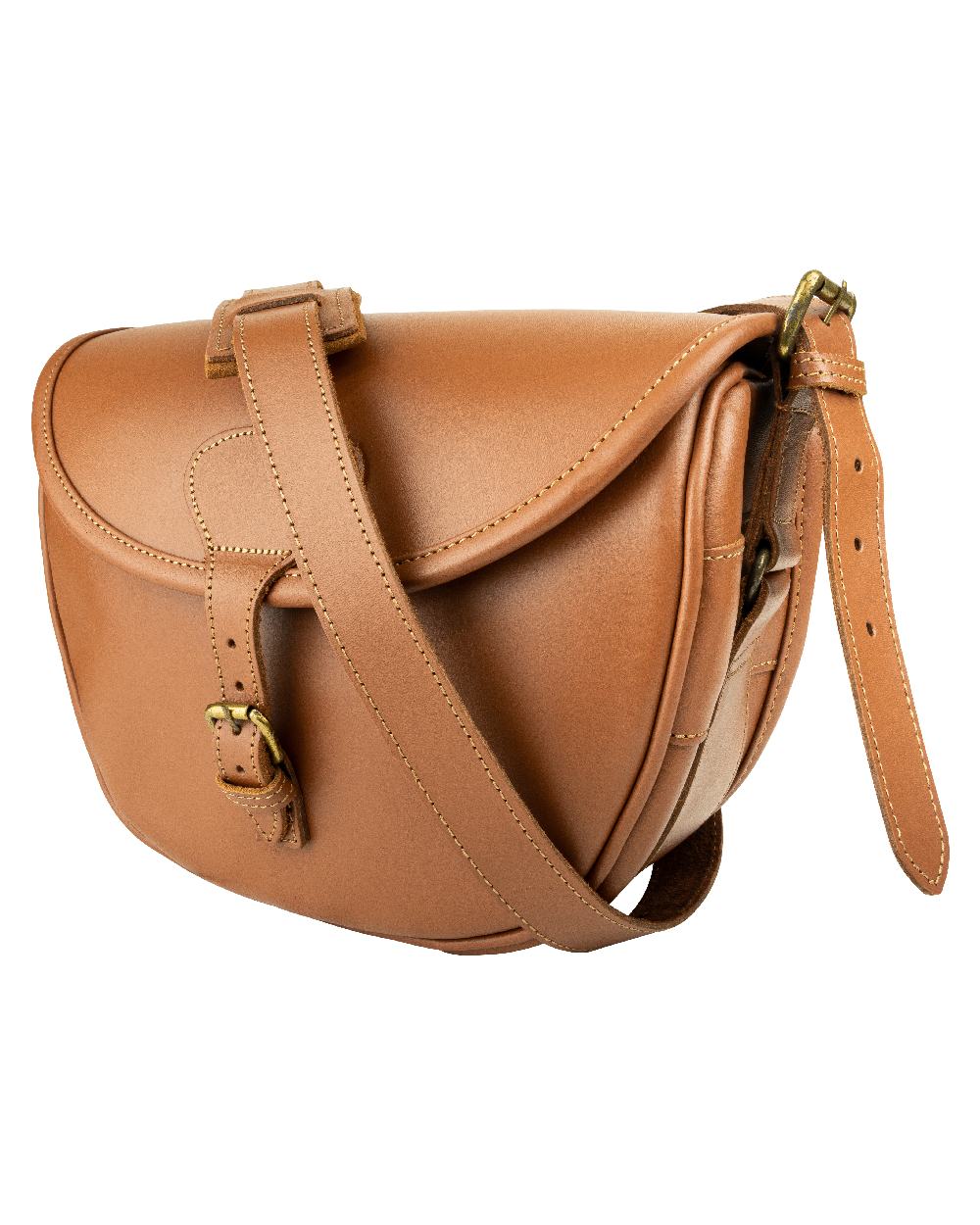 Tan coloured Jack Pyke Leather Cartridge Bag on white background #colour_tan