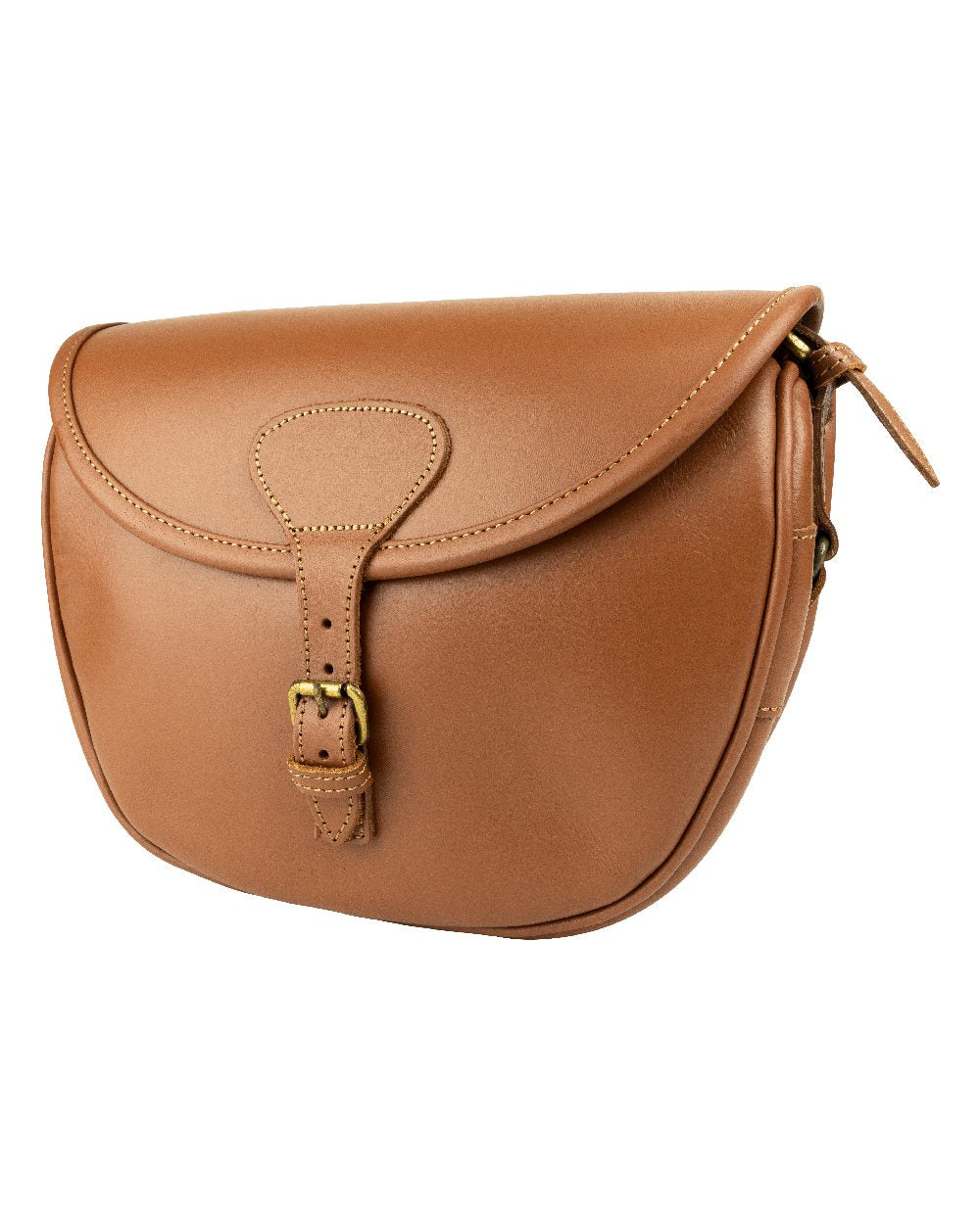 Tan coloured Jack Pyke Leather Cartridge Bag on white background #colour_tan