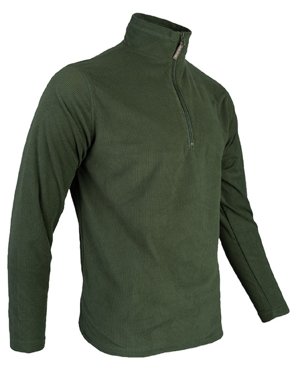 Green coloured Jack Pyke Lightweight Fleece Top on white background #colour_green