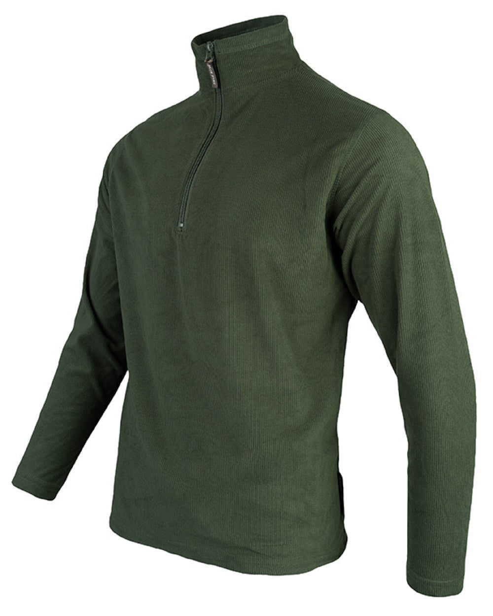 Green coloured Jack Pyke Lightweight Fleece Top on white background #colour_green