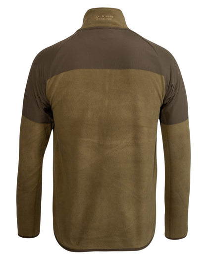 Dark Mustard Coloured Jack Pyke Mens Bleasdale Half Zip Fleece Top on white background #colour_dark-mustard