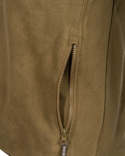 Dark Mustard Coloured Jack Pyke Mens Bleasdale Half Zip Fleece Top on white background #colour_dark-mustard
