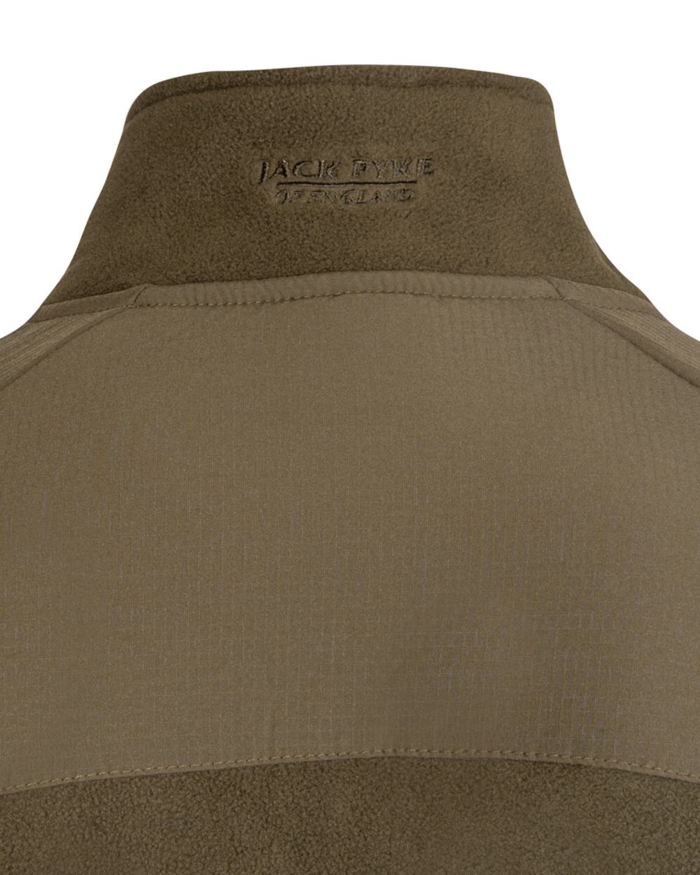 Dark Olive Coloured Jack Pyke Mens Bleasdale Half Zip Fleece Top on white background #colour_dark-olive