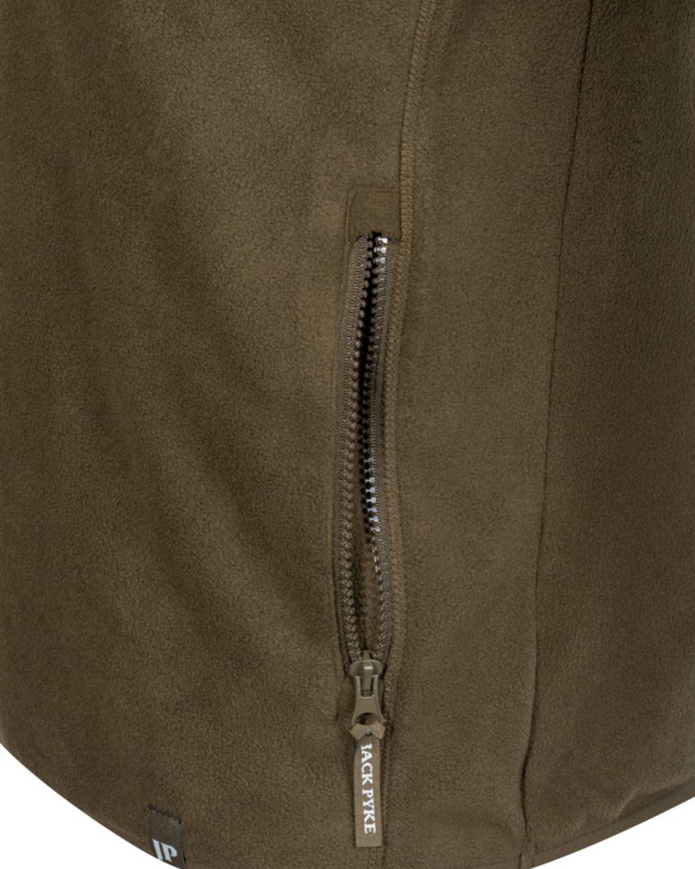 Dark Olive Coloured Jack Pyke Mens Bleasdale Half Zip Fleece Top on white background #colour_dark-olive