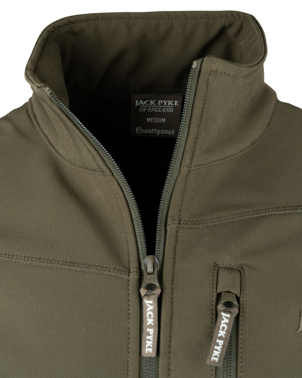 Green coloured Jack Pyke Mens Bleasdale Softshell Jacket on white background #colour_green