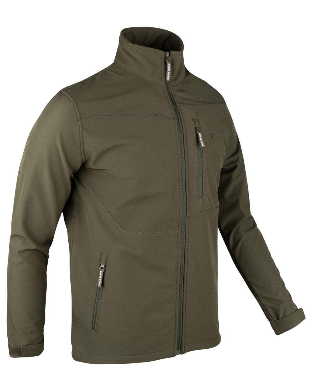 Green coloured Jack Pyke Mens Bleasdale Softshell Jacket on white background #colour_green