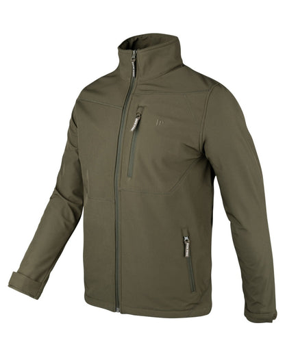 Green coloured Jack Pyke Mens Bleasdale Softshell Jacket on white background #colour_green