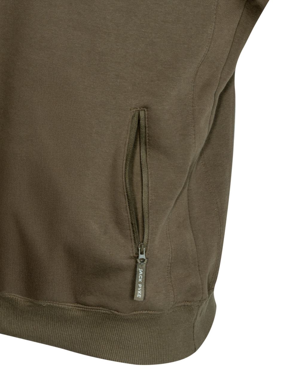 Olive Coloured Jack Pyke Mens Dalesman Hoodie on white background #colour_olive