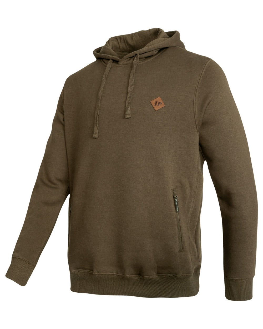 Olive Coloured Jack Pyke Mens Dalesman Hoodie on white background #colour_olive