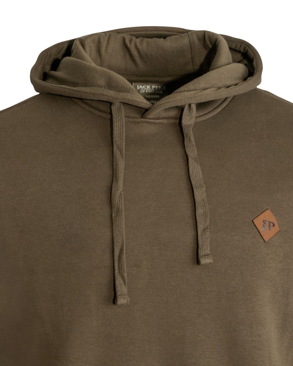 Olive Coloured Jack Pyke Mens Dalesman Hoodie on white background #colour_olive