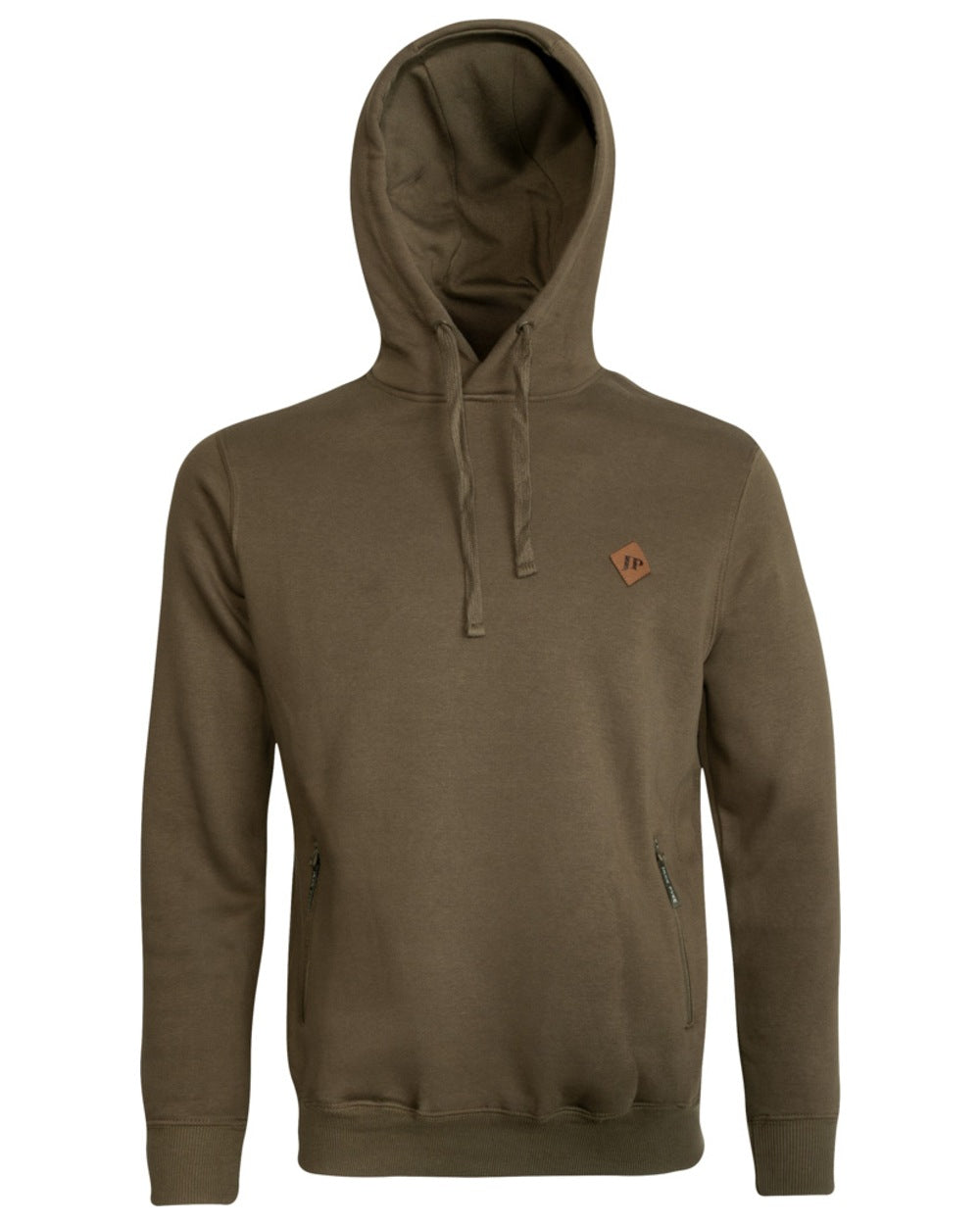 Olive Coloured Jack Pyke Mens Dalesman Hoodie on white background #colour_olive