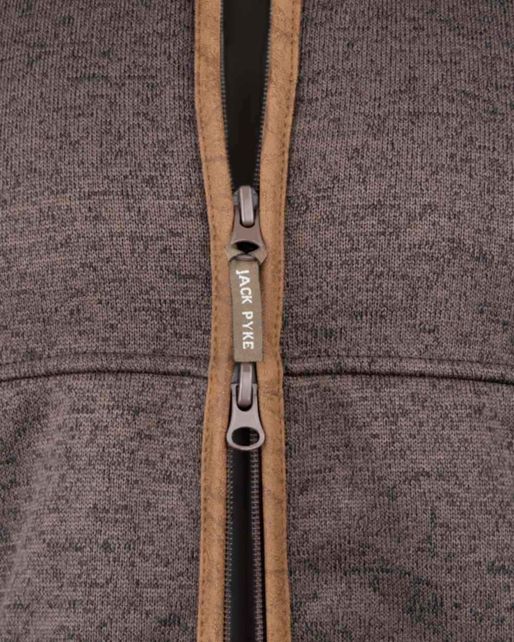 Brown Coloured Jack Pyke Mens Melange Fleece Gilet on white background #colour_brown