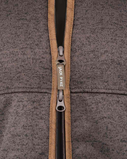Brown Coloured Jack Pyke Mens Melange Fleece Gilet on white background #colour_brown