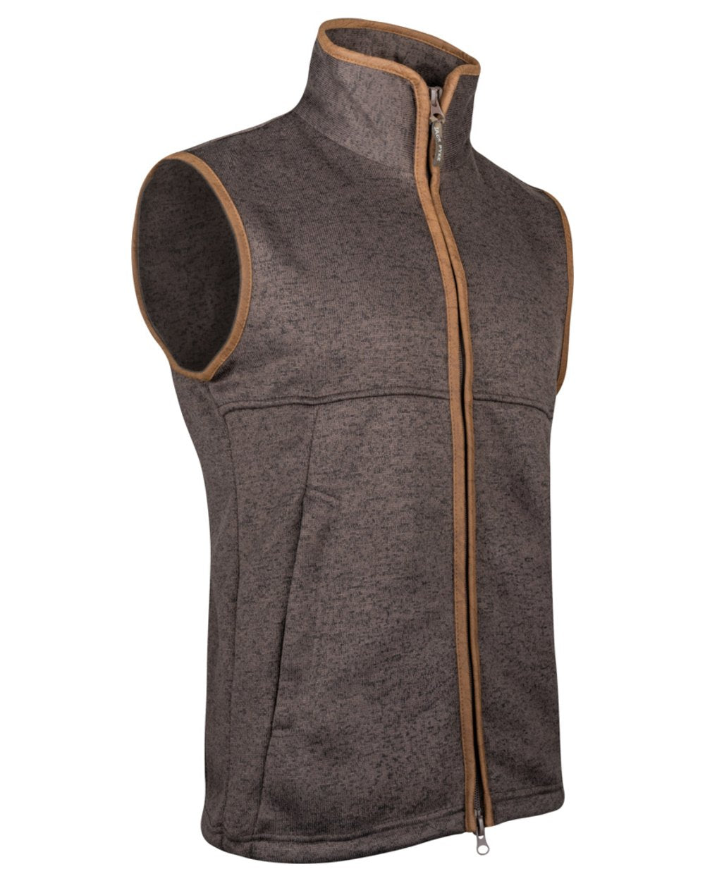 Brown Coloured Jack Pyke Mens Melange Fleece Gilet on white background #colour_brown