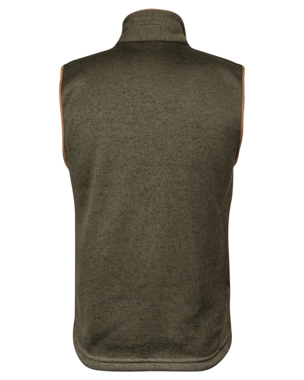 Dark Olive Coloured Jack Pyke Mens Melange Fleece Gilet on white background #colour_dark-olive
