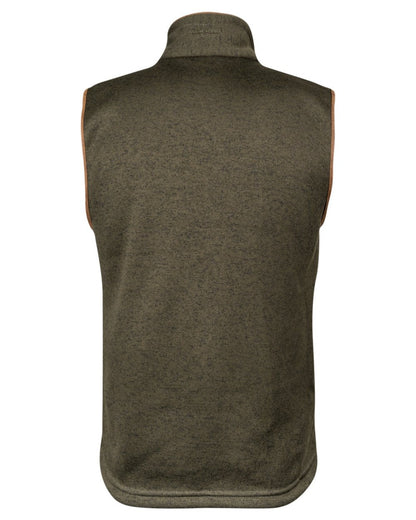 Dark Olive Coloured Jack Pyke Mens Melange Fleece Gilet on white background #colour_dark-olive