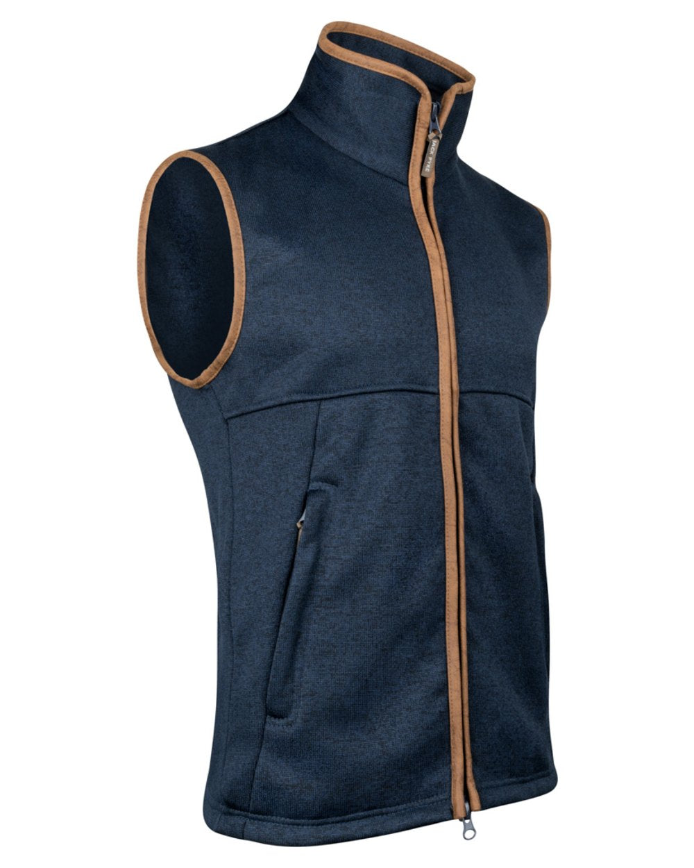 Navy Coloured Jack Pyke Mens Melange Fleece Gilet on white background #colour_navy