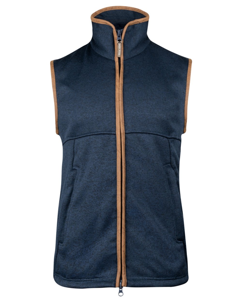 Navy Coloured Jack Pyke Mens Melange Fleece Gilet on white background #colour_navy