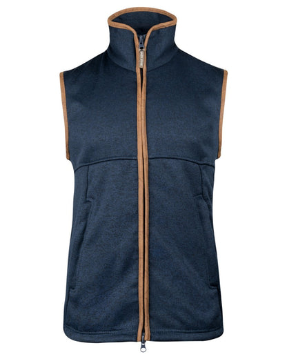 Navy Coloured Jack Pyke Mens Melange Fleece Gilet on white background #colour_navy