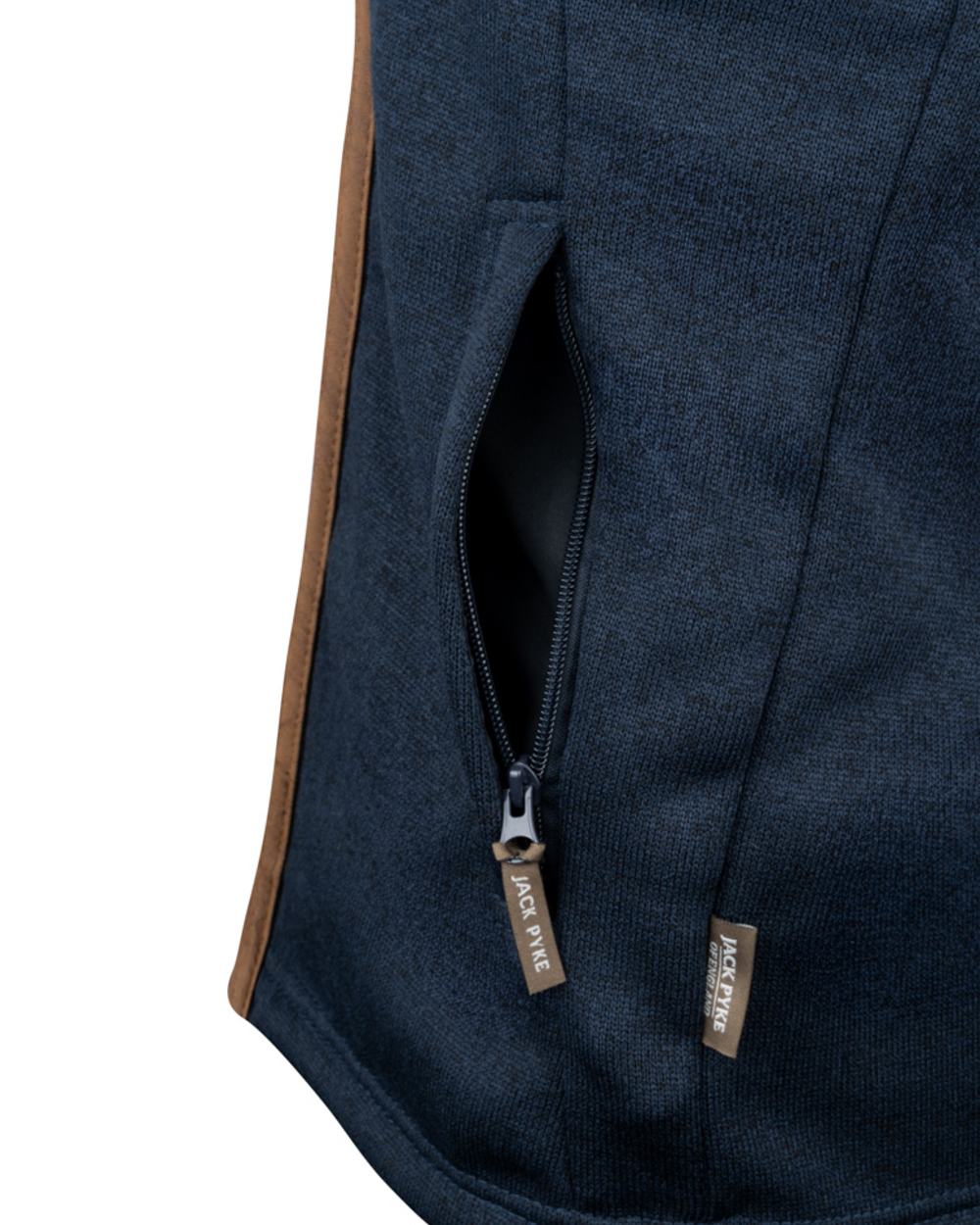 Navy Coloured Jack Pyke Mens Melange Fleece Gilet on white background #colour_navy