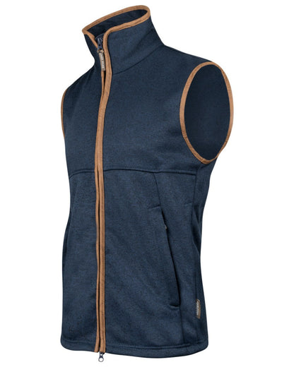 Navy Coloured Jack Pyke Mens Melange Fleece Gilet on white background #colour_navy