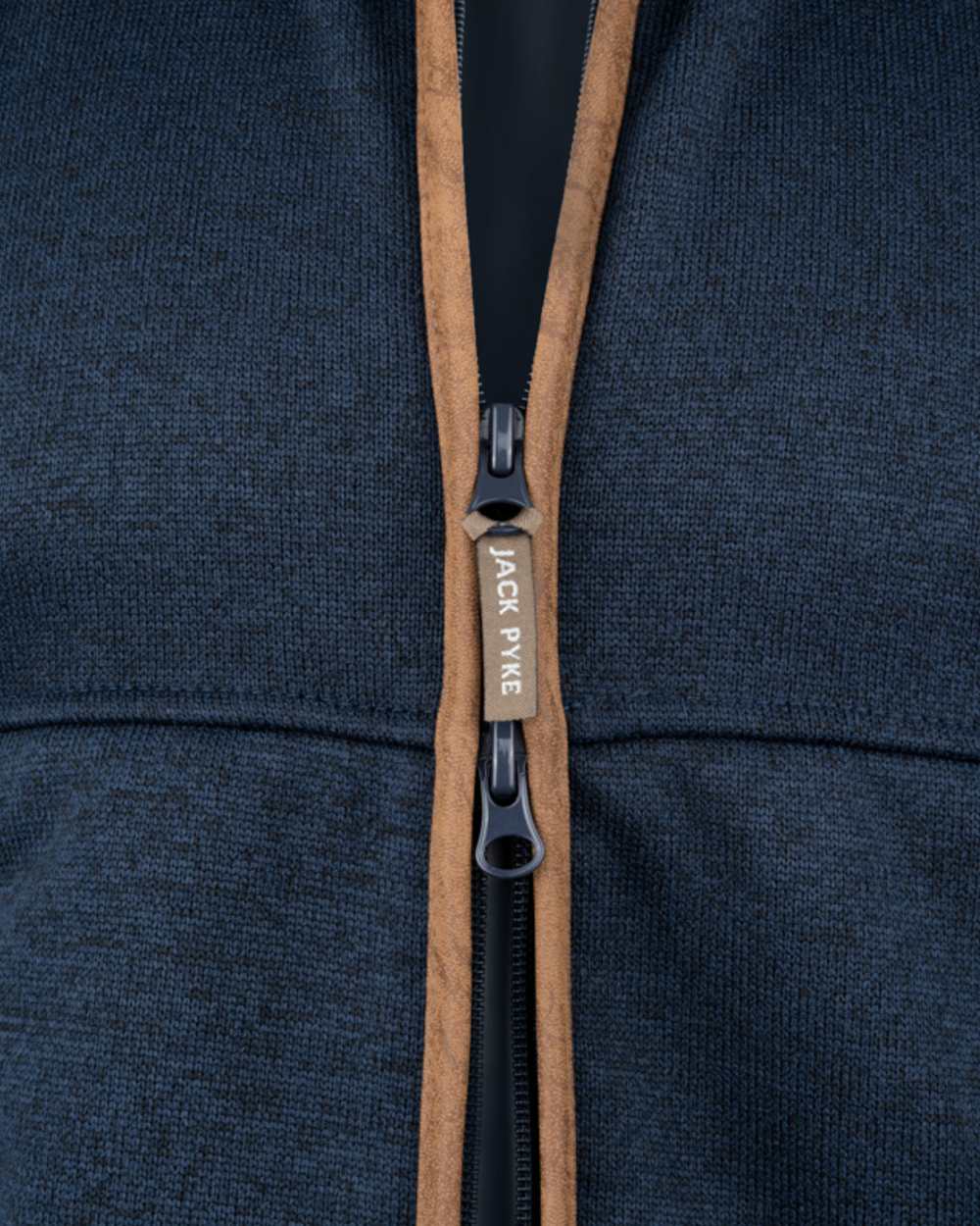 Navy Coloured Jack Pyke Mens Melange Fleece Gilet on white background #colour_navy